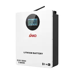 Акумуляторна батарея літій-залізо-фосфатна LiFePO4 100А*год 25.6В 2560Вт*год Sako Li-Sun series SK-25.6V100Ah настінний / підлоговий монтаж (42-00243) - мініатюра 1