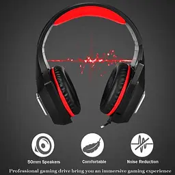 Провідна ігрова гарнітура Hunterspider Gaming with LED V1, USB, 3.5mm, 2m, black-red - мініатюра 10