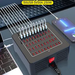 Зарядна станція ILEPO багатопортова на 50 USB портів 250 Вт / мережевий мультизарядний пристрій (19015) - мініатюра 10