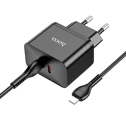 Адаптер мережевий HOCO Type-C to Lightning Cable Triumph charger set N29 35 W чорний - мініатюра 3