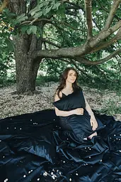 Комплект постільної білизни сатин 100% бавовна Black Silk чорний - двоспальний - мініатюра 2