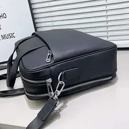 Шкіряна чоловіча ділова сумка-портфель портфель для ноутбука чорний Tiding Bag 56901 40 см - мініатюра 5