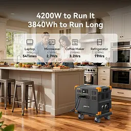Портативна зарядна станція Pecron E3800LFP LiFePO4, 3840 Вт/ч 4200 Вт (E3800LFP) - мініатюра 5