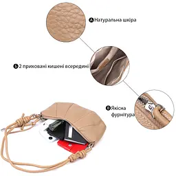 Жіноча напівкругла сумка з натуральної шкіри Vintage 25х14х4 см sum0027600 - мініатюра 5