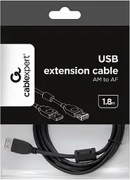 Кабель-подовжувач Cablexpert USB 2.0 AM/AF 1.8м ferrit (CCF-USB2-AMAF-6) - мініатюра 4