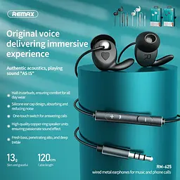 Навушники Remax with mic RM-625 Hi-Res - мініатюра 2