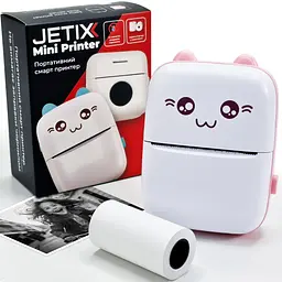 Портативний термопринтер JETIX Mini printer Pink - мініатюра 1