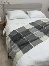 Плед Vladi 170x210 см вовняний 70% сірий Нова Зеландія 01/Liam (25011) - мініатюра 2