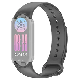Силіконовий ремінець для фітнес браслетів Xiaomi Mi Band 8 Smart Band 9/10, Silicone, platinum gray, зі зручною застібкою, на фітнес трекер та смарт годинник, ArmorStandart (ARM86912)