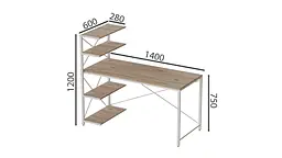 Комп'ютерний стіл Джек 75x140x60 Білий ДСП Дуб Сан-Марино FRD-104408 - мініатюра 4