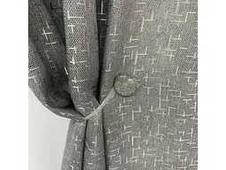 Льняні мармурові блекаут штори темно-сірого кольору 2шт. 150х270 з білим шифоновим тюлем 400х270, на ALBO pbe0052663 - мініатюра 7