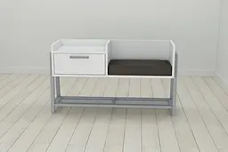 Банкетка з тумбочкою Ferrum-decor Бланка 540x1000x320 метал Сірий ДСП Білий 16 мм (FRD-103038) - мініатюра 4