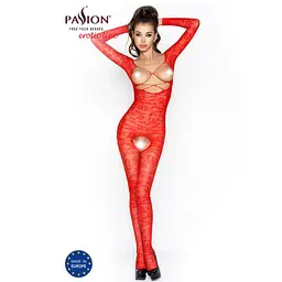 Бодістокінг Passion BS031 red, комбінезон з відкритими грудьми - мініатюра 2