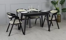 Стіл Мілан чорний 1100/1400x700x750 чорні ноги - мініатюра 9