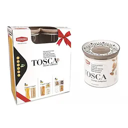 Набір із 3-х круглих герм.ємностей TOSCA біло-cірий (0,7л+1,2л+2,2л) (55681) - мініатюра 3