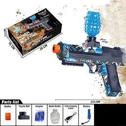 Пістолет на гідрогелевих кульках (орбізах) Power Desert Eagle Blue Metallic - мініатюра 2