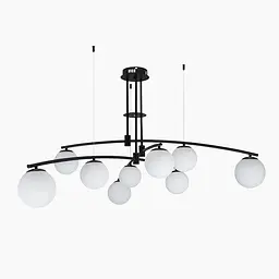 Люстра в современном стиле с круглыми плафонами Levistella 7529827-9 BK+WH