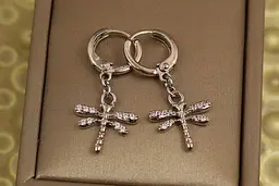 Сережки підвіски Xuping Jewelry бабка 3 см сріблясті