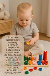 Навчальний дерев’яний розвиваючий сортер для малюків - мініатюра 5