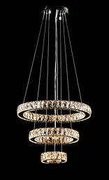 Світлодіодна люстра Splendid Ray L87519/480+320+180/3 LED з кришталем, хром, 100 Вт, з пультом і димером - мініатюра 3