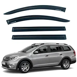 Дефлектори вікон вітровики Renault Logan MCV 2012- Скотч 3M Voron Glass