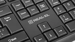 Комплект (клавіатура, миша) бездротовий REAL-EL Kit 551W Чорний - мініатюра 8