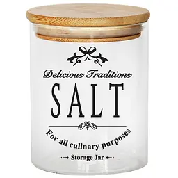 Банка для зберігання Galleryglass Salt скляна з бамбуковою кришкою 450 мл (85006090)
