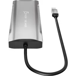 Концентратор J5create USB-C 9-in-1 2xUSB 3.2 + 2xUSB-C PD + 2xHDMI 4K + DisplayPort + SD/TF + RJ45 1000Mbps gray (JCD397-N) - мініатюра 4