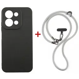 Чохол до мобільного телефона Dengos Case + Cross-body Strap Xiaomi Redmi 15C Black+Grey (DG-KM-CCRB-47)