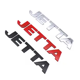 Емблема напис JETTA Пластик 132Х22 мм Чорна на скотчі (Завод) - мініатюра 3