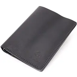 Стильне шкіряне портмоне з утримувачем для Apple AirTag Grande Pelle 11625 чорний