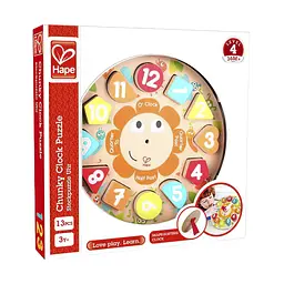 Дерев'яний пазл-сортер Hape Годинник (E1622) - мініатюра 4