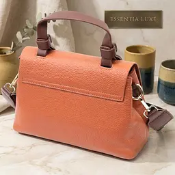 Елегантна сумка для жінок з короткою ручкою з натуральної шкіри Vintage 22669 руда - мініатюра 4