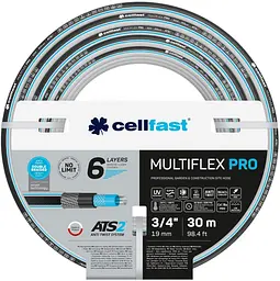 Шланг садовий MULTIFLEX PRO 3/4" 30м 6 шарів до 35бар -20…+65°C Cellfast sad0001978