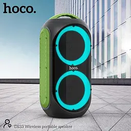 Портативна Вluetooth колонка Hoco DS33 Акустика-караоке з мікрофоном і пультом 30Вт 4500 мАч Чорний/Зелений - мініатюра 5
