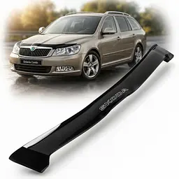 Дефлектор капоту мухобійка Skoda Octavia A5 2004-2013 (Коротка) Voron Glass