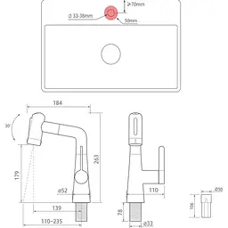 Змішувач для умивальника MiJia Pull-out Basin Faucet S1 (MJCLSMPLT01DB) [169362] - мініатюра 10