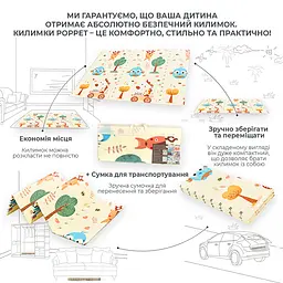 Розвиваючий двосторонній складний килимок Poppet Грайливі кошенята та Класики 150х180x1 см (PP041-150) - мініатюра 8