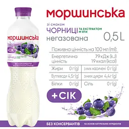 Напій соковмісний Моршинська зі смаком чорниці та екстрактом м'яти 0.5 л - мініатюра 6