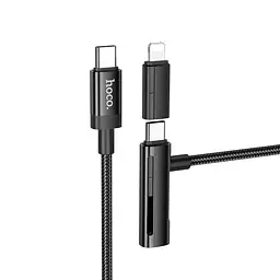 Кабель Hoco U135 2 в 1 Type-C to Lightning/ Type-C 1.2 м чорний