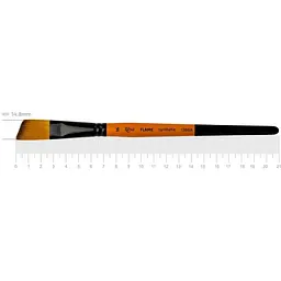 Пензель синтетика кутова FLAME 1368А №16 коротка ручка Rosa [CD]