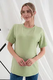 Футболка для вагітних і годуючих мам оверсайз із секретом годування Muse M Юла Мама світло-зелений - мініатюра 5