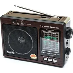 Радіоприймач акумуляторний всехвильовий 4хR20 MP3 USB FM 88-108MHz радіо Golon RX-9966 UAR