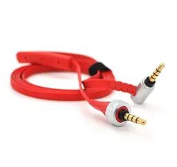 Аудиокабель AUX Mini-Jack 3,5 Voltronic CCA Stereo Jack плоский Red 1m - мініатюра 1