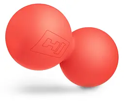 Силіконовий масажний подвійний м'яч 63 мм Hop-Sport HS-S063DMB червоний - мініатюра 2