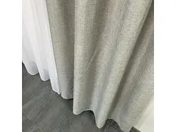 Штори з легкого льону сірого кольору на тасьмі 2шт. 150х270 ALBO pbe0052565 - мініатюра 9