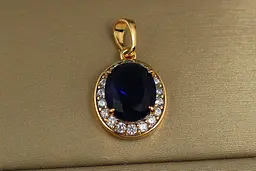 Кулон Xuping Jewelry малинки синій камінь 1.7 см золотистий