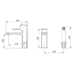 Змішувач для раковини Qtap Gemini (з гігієнічним душем) QTGEM272GMB45692 Gunmetal Black PVD - мініатюра 2