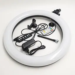 Кільцева LED лампа з пультом 38см RGB 8 кольорів кільцеве світло RING LIGHT MJ38 - мініатюра 2