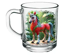 Чашка FARGLASS 320мл Herbata Кiнь-полуниця